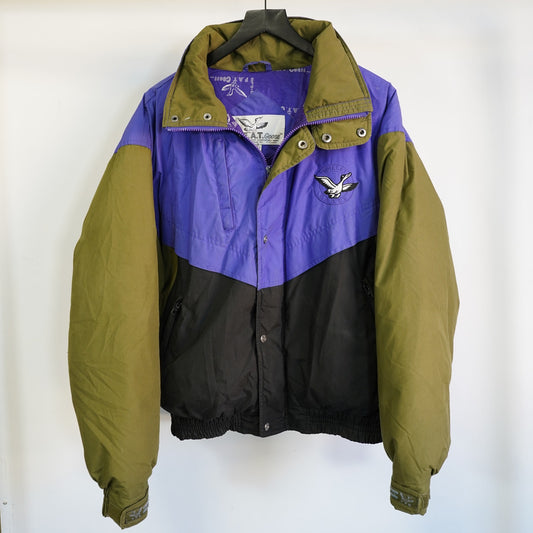 (L) Vintage Triple Fat Goose 90s Down Filled Puffer Ski Jacket Snow Blue