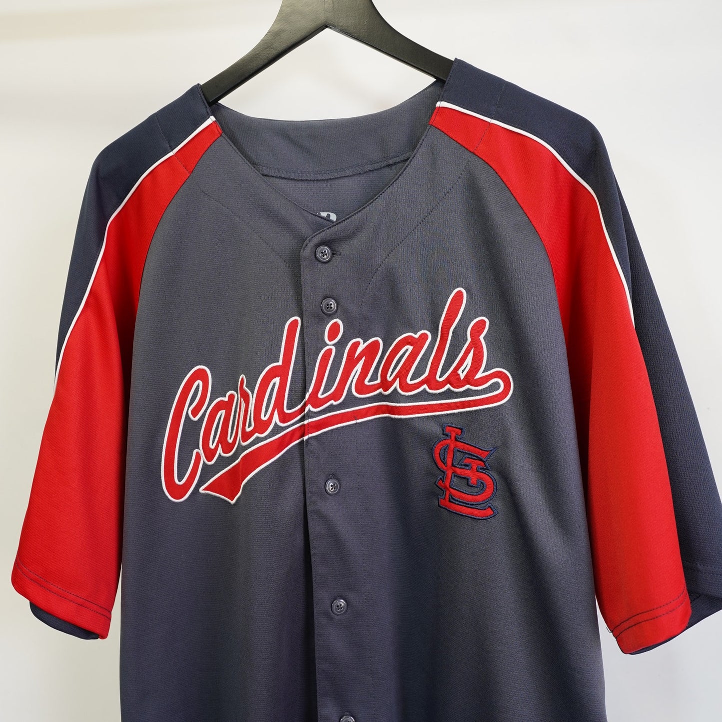 (XL) St. Louis Cardinals Embroidered Dynasty Baseball Jersey Men's XL Gray Sewn Red