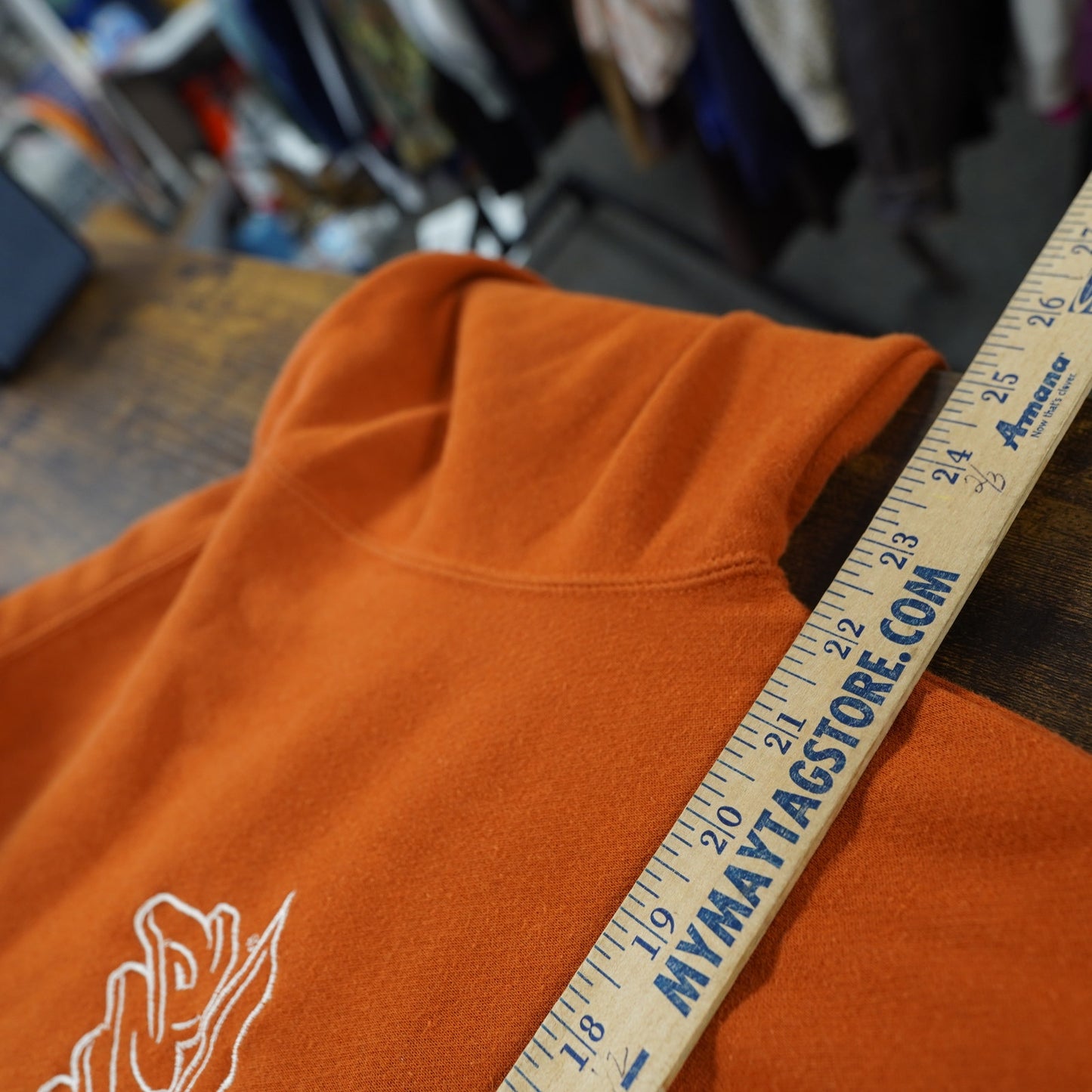 (M) University of Texas Longhorns Embroidered Hoodie Men's M Orange Pro Player UT