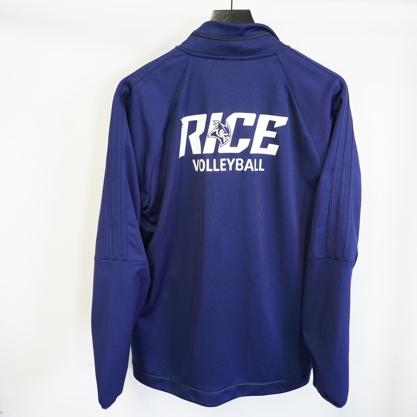 (L) Rice University Owls Adidas Track Jacket Full Zip Men's L Navy Blue Volleyball