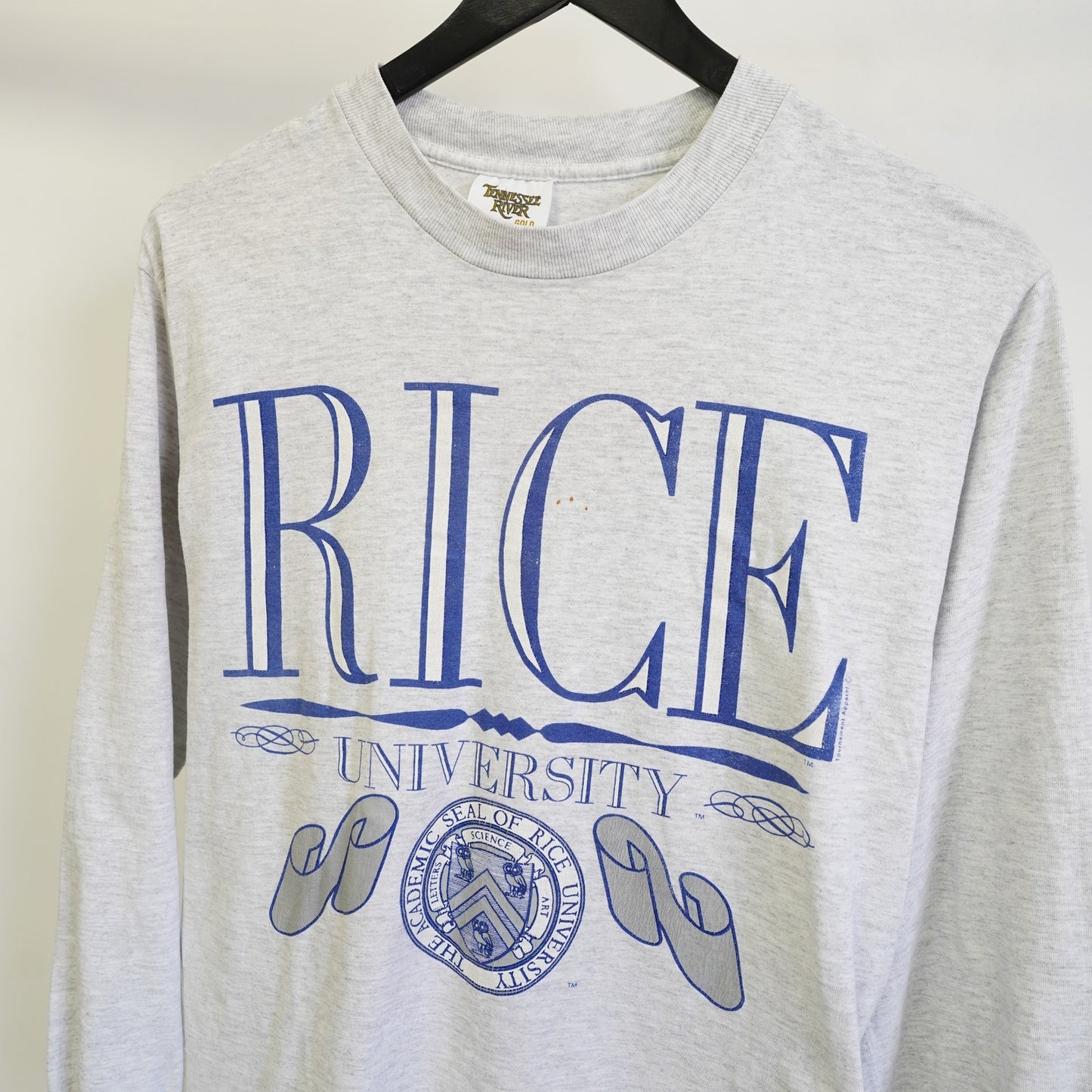 (M) Vintage Rice University Owls 90s Longsleeve T-Shirt Men's M 90s Gray