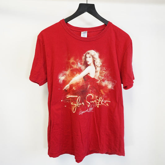 (L) Taylor Swift Speak Now Album Band Tour T-Shirt Unisex Size Large Red Gildan
