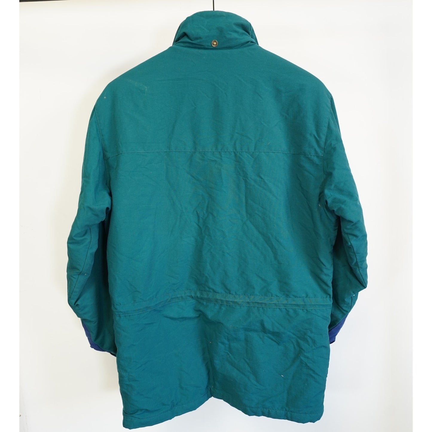 (S) Vintage L.L.Bean Mountain Parka Plaid Wool Lined 90s Ski Jacket Men's S Aqua