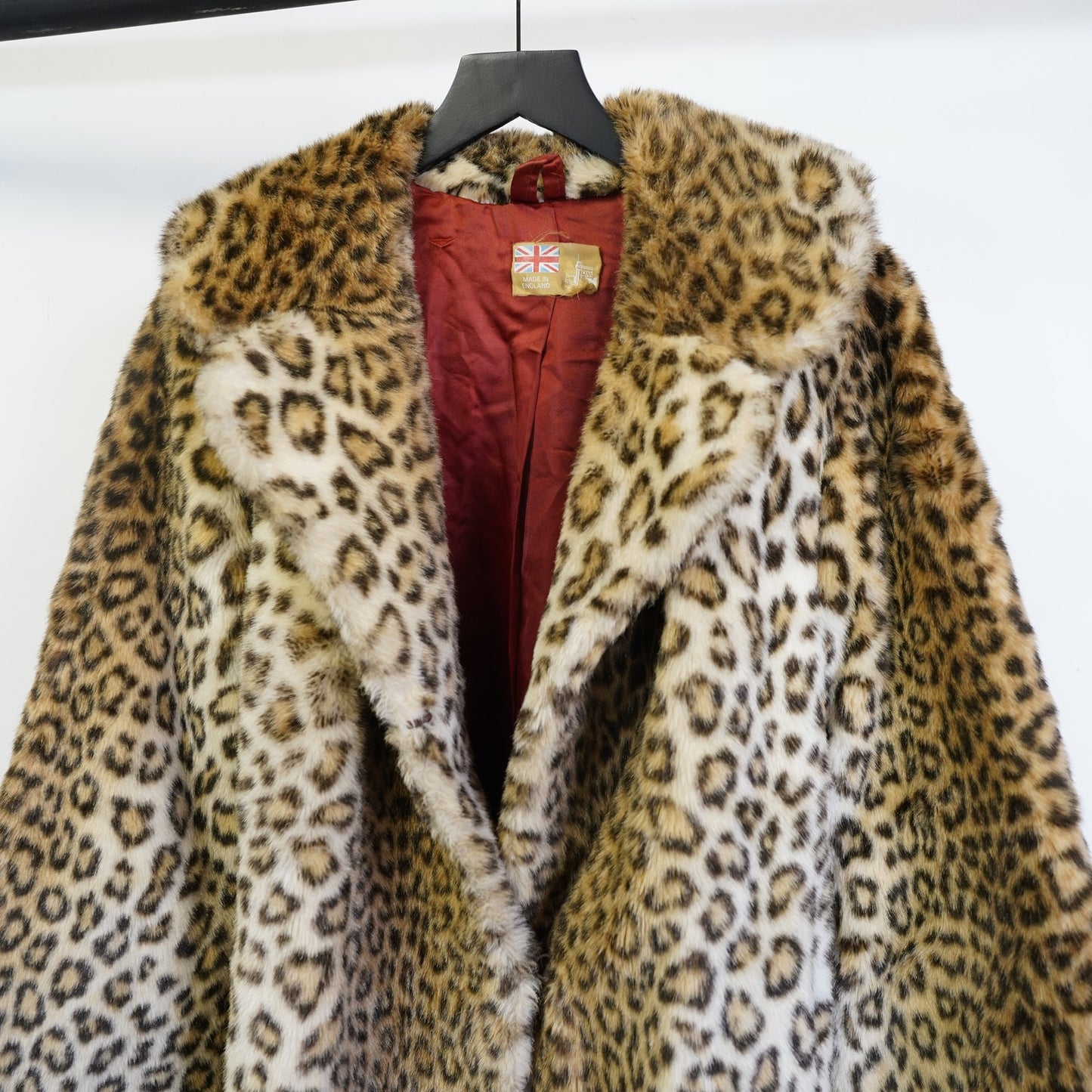 (Women's L/XL) Vintage Cheetah Print Faux Fur Coat Tissavel Women's L/XL Jaguar Mob Wife Glam