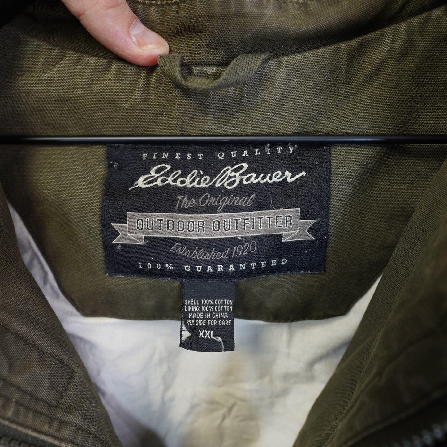 (XXL) Vintage Eddie Bauer Military Field Jacket Barn Chore Coat Men's XXL Green