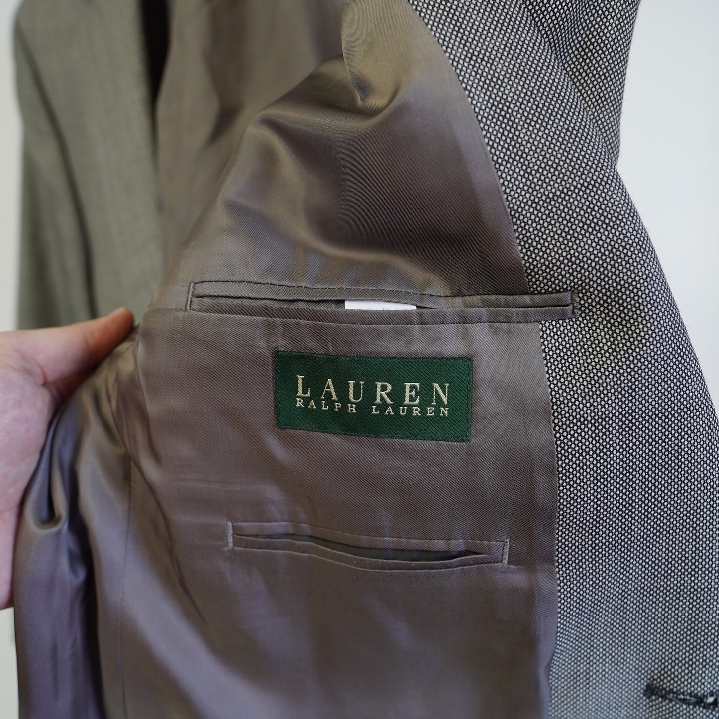 (L) Sz. 42 Ralph Lauren Mens Wool Suit Jacket Birdseye Gray Sportscoat Blazer