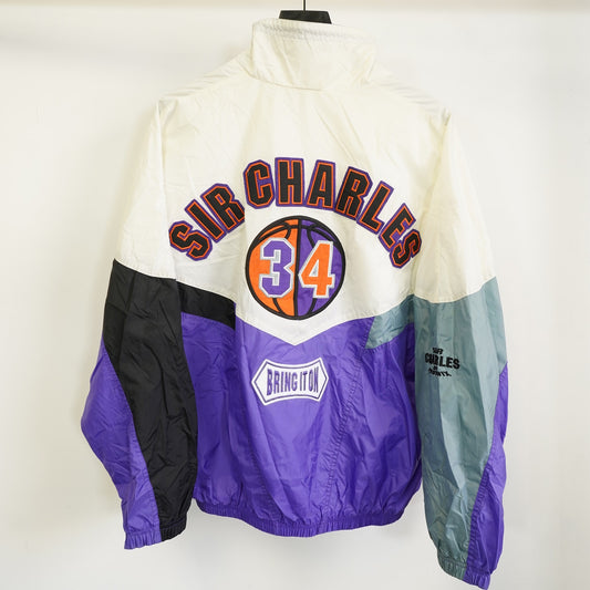 (L) Vintage Nike Sir Charles Barkley 90s Colorblock Windbreaker Men's L Sewn Purple