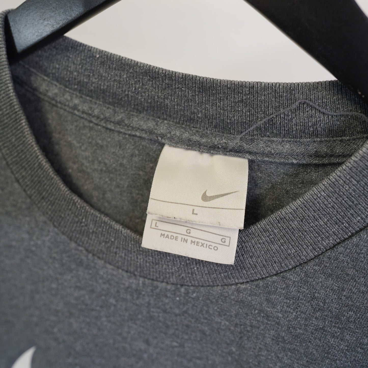 (L) Vintage Nike Big Swoosh Center Check Y2K Longsleeve T-Shirt Men's L 2000s Gray
