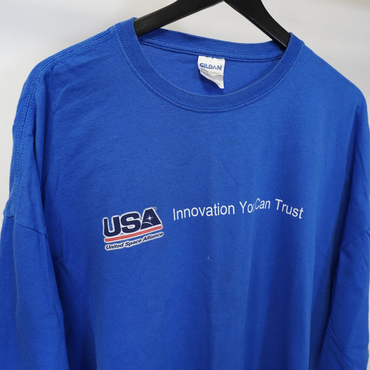 (3XL) United Space Alliance Nasa Space Shuttle T-Shirt Men's 3XL Blue Retro Aviation