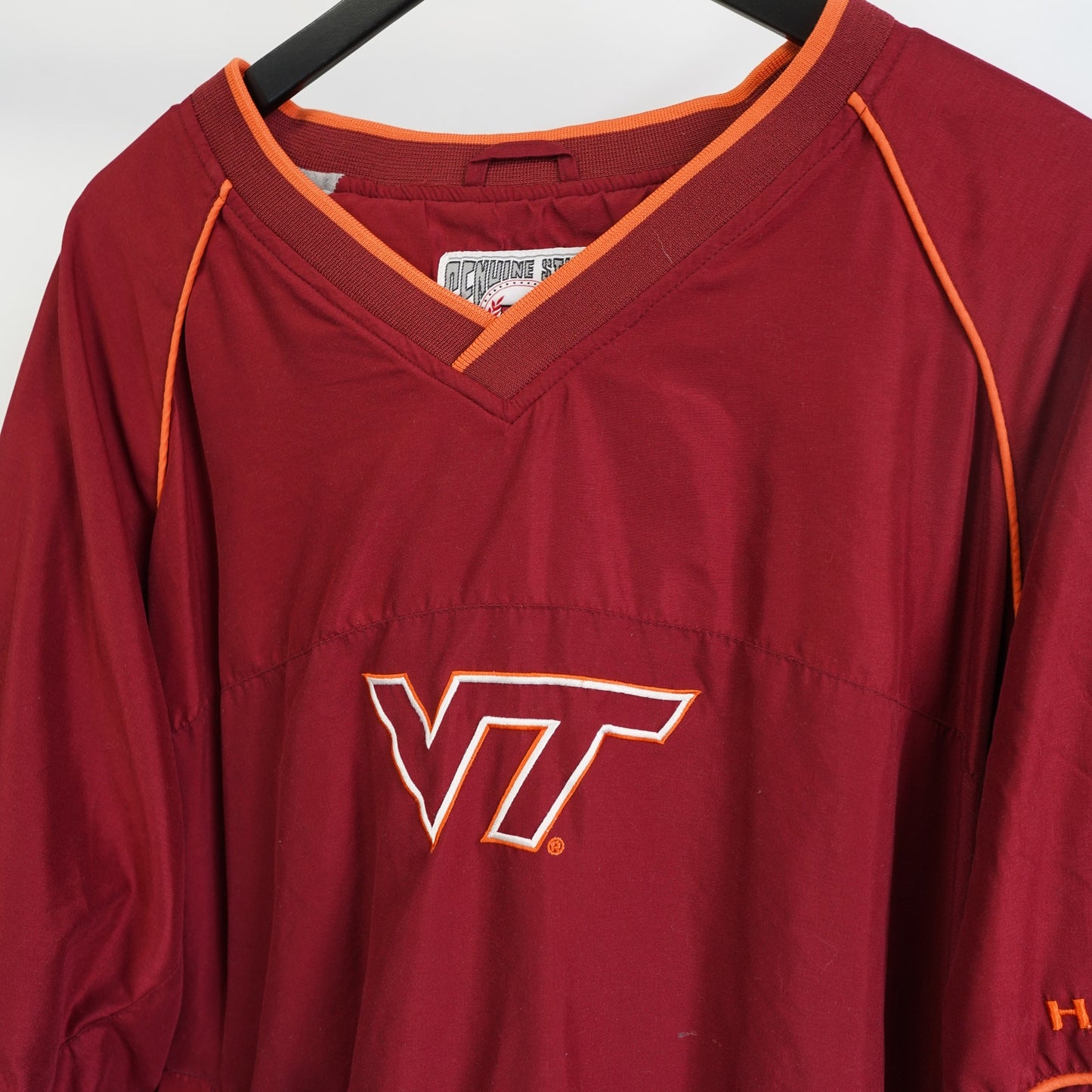 (3XL) Vintage Virginia Tech Hokies Sewn Pullover Windbreaker Jacket Men's 3XL Maroon