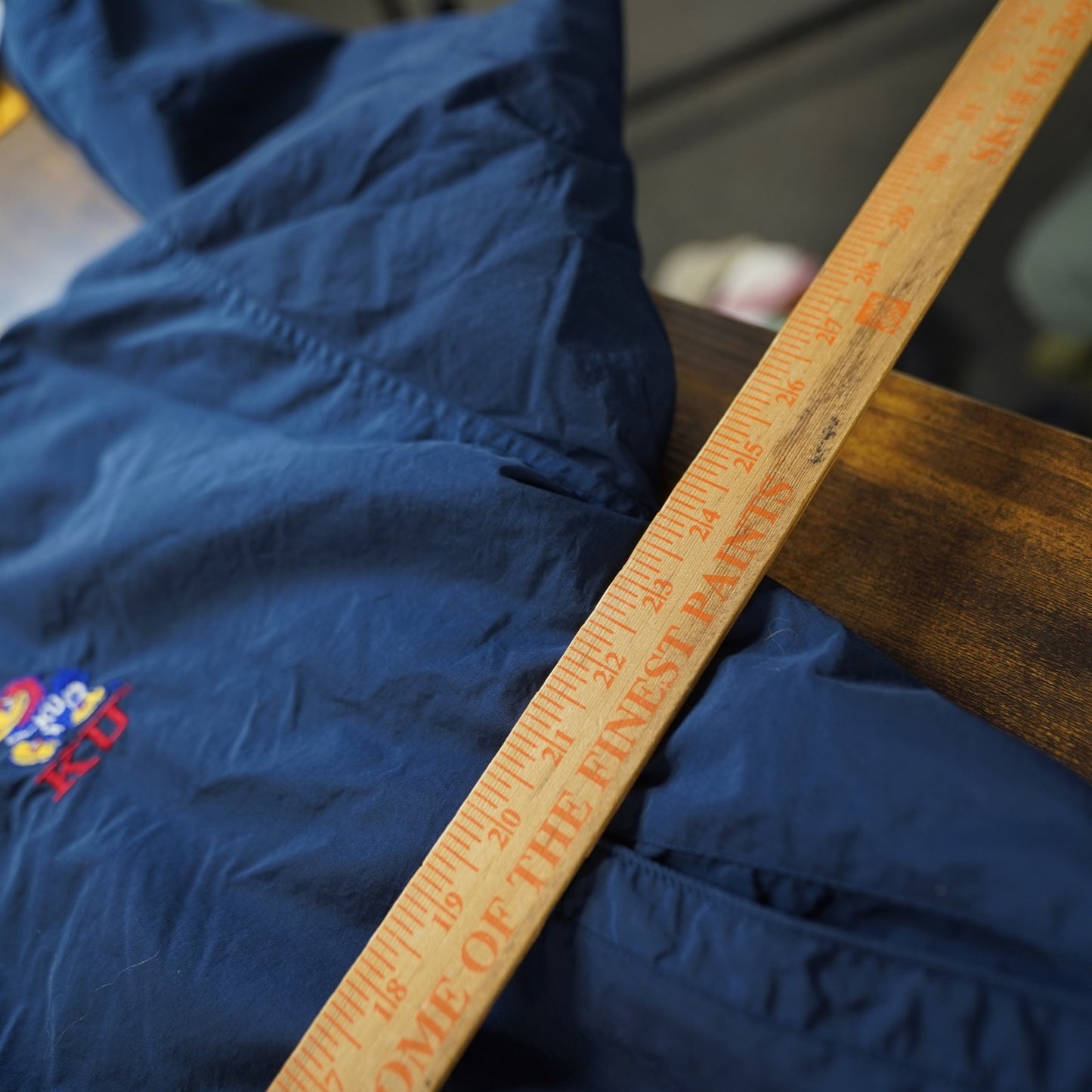 (L) Vintage Kansas Jayhawks Embroidered Windbreaker Men's L Blue Full Zip Sewn