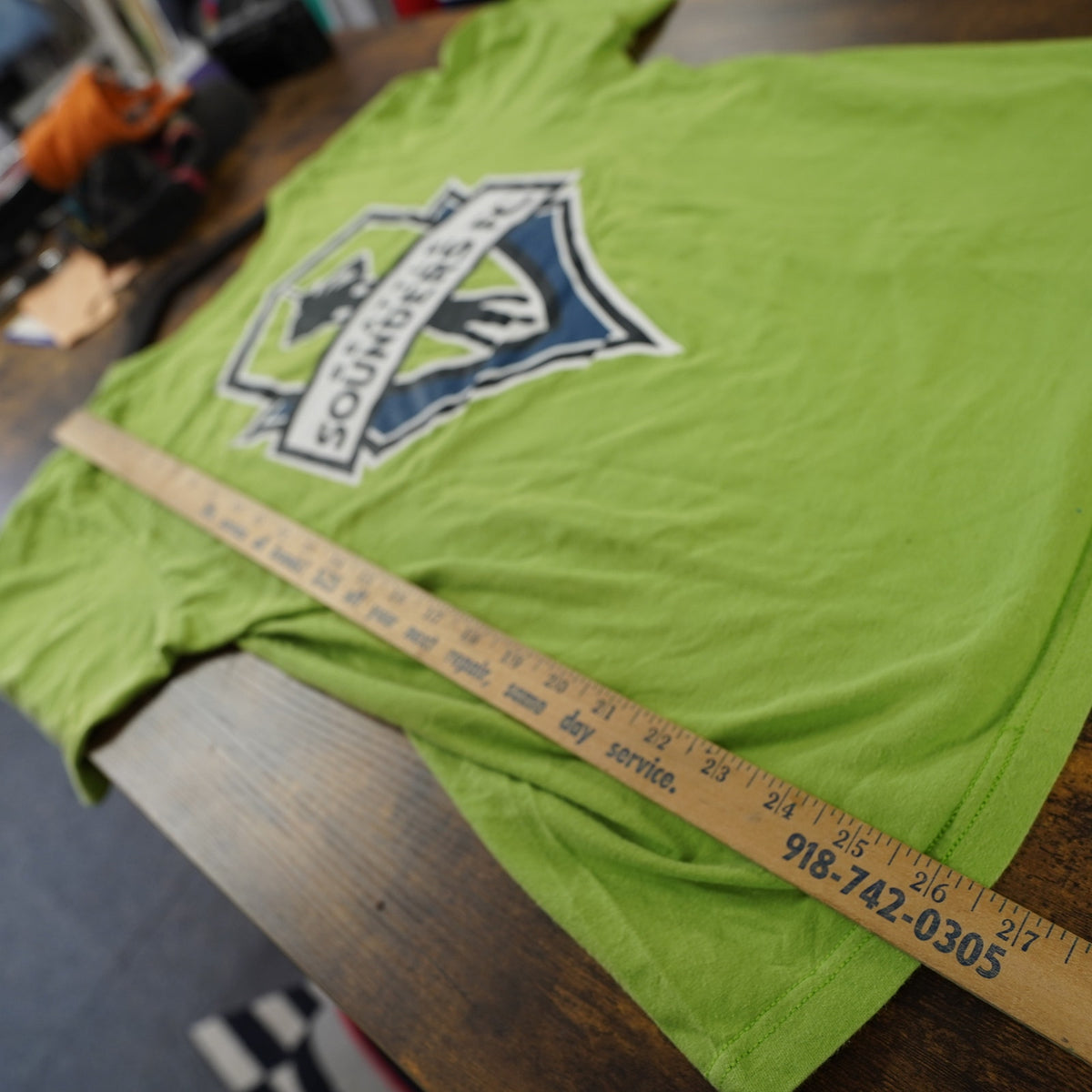 (L) Adidas Seattle Sounders MLS Soccer T-Shirt Men's L Lime Green Futbol