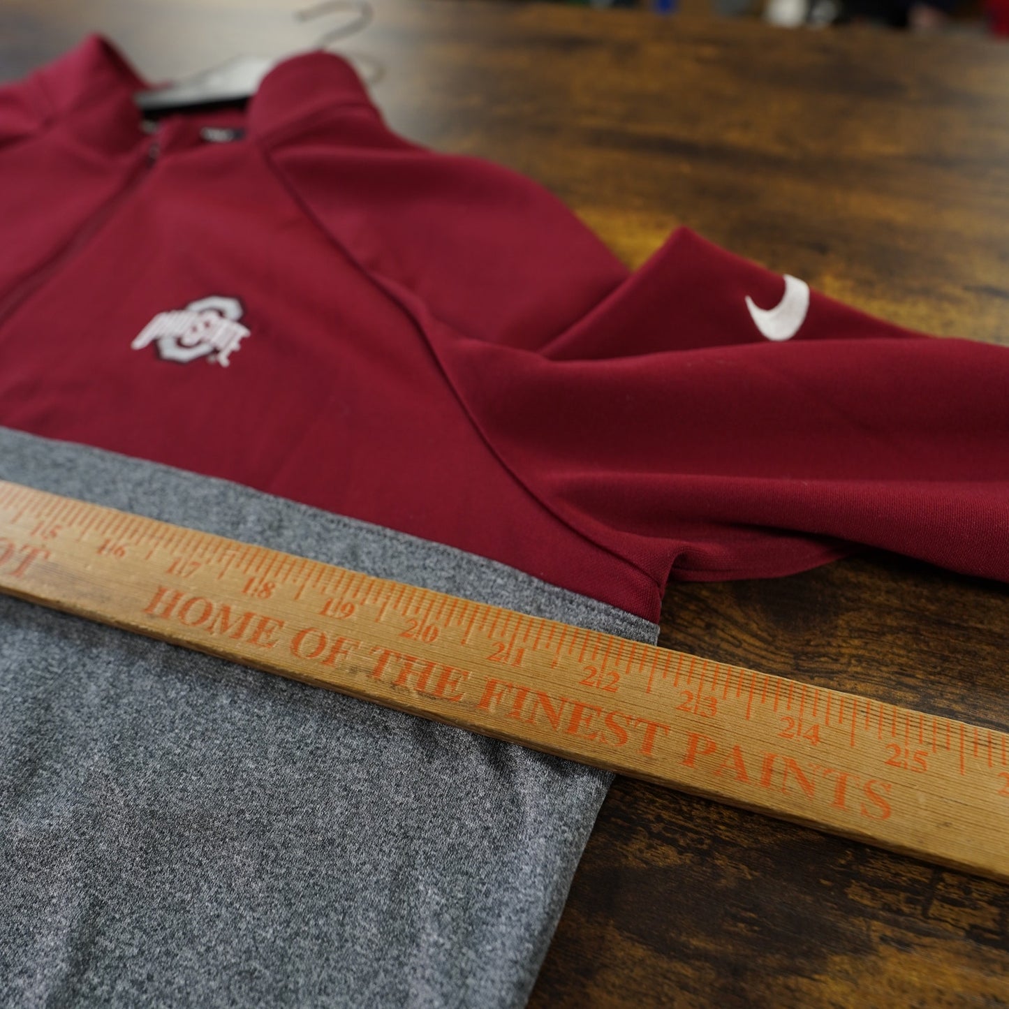 (L) Nike Golf Ohio State Buckeyes 1/4 Zip Pullover Jacket Men's L Red Gray Two Tone
