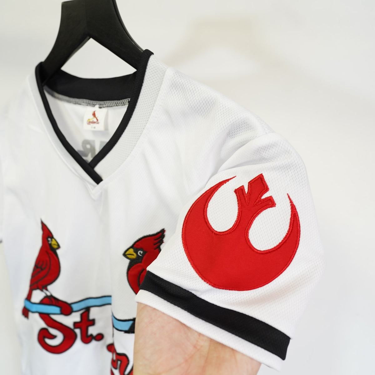 (Boys M) Vintage St. Louis Cardinals Star Wars Baseball Jersey Boys M Youth White Sewn