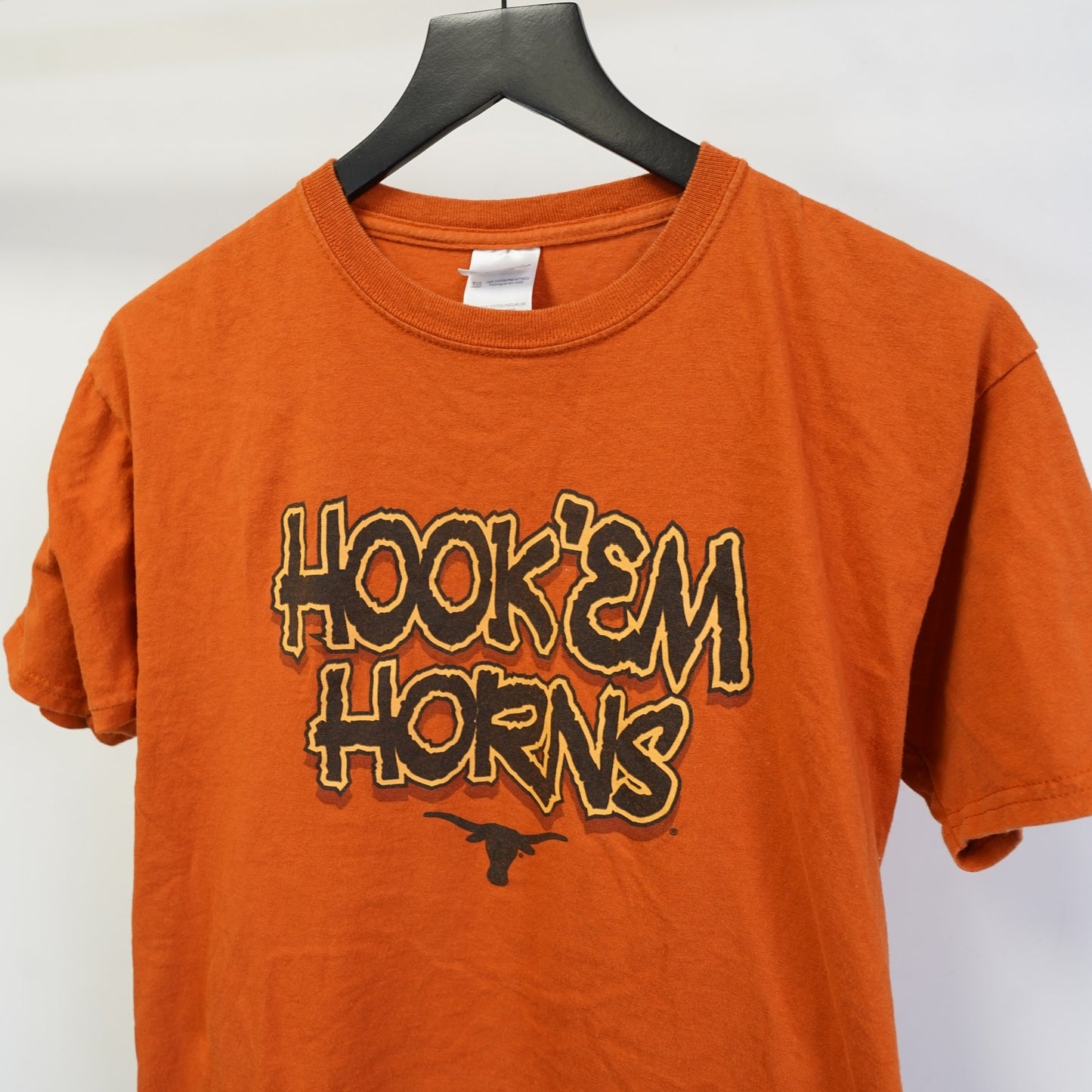 (S) Texas Longhorns Hook'em Horns Retro Burnt Orange T-Shirt Women's S Youth XL