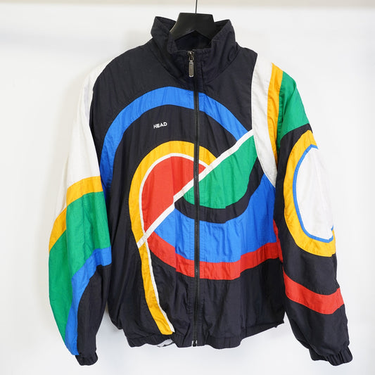 (XL) Vintage 90s Head Tennis Colorblock Windbreaker Jacket Men's XL Multicolor Retro