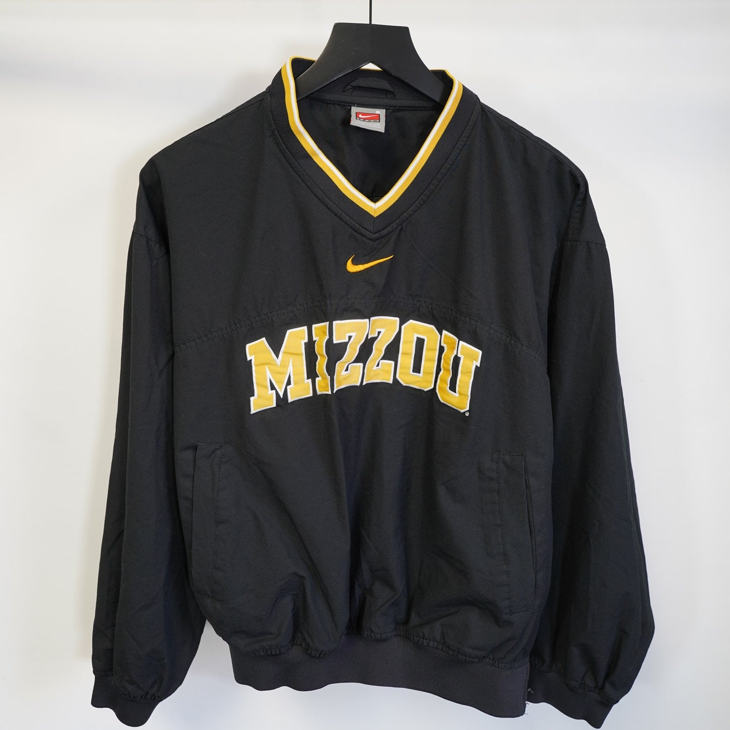 (S) Vintage Missouri Tigers Team Nike Center Swoosh Pullover Men's S Black Mizzou
