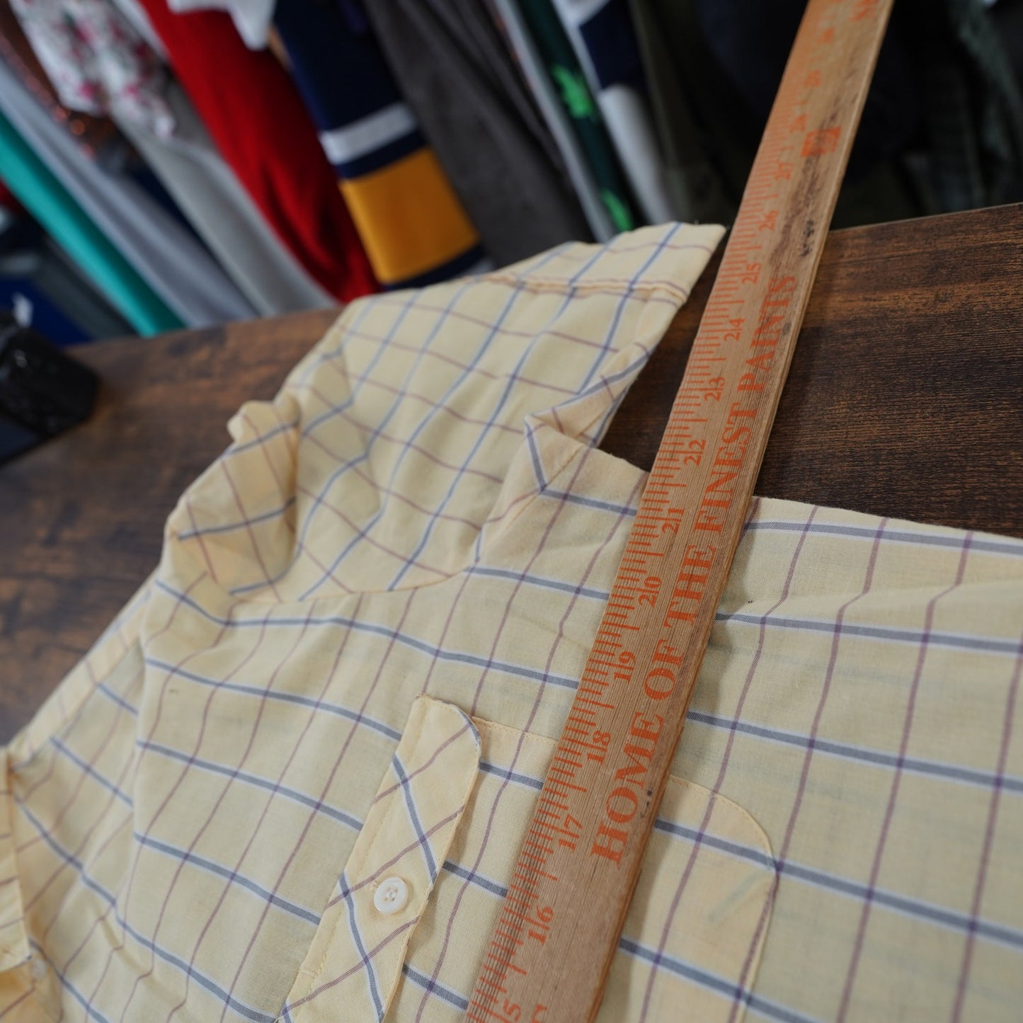 (L) True Vintage Levis 70s Button Up Shirt Grid Pattern Men's L White Disco Western