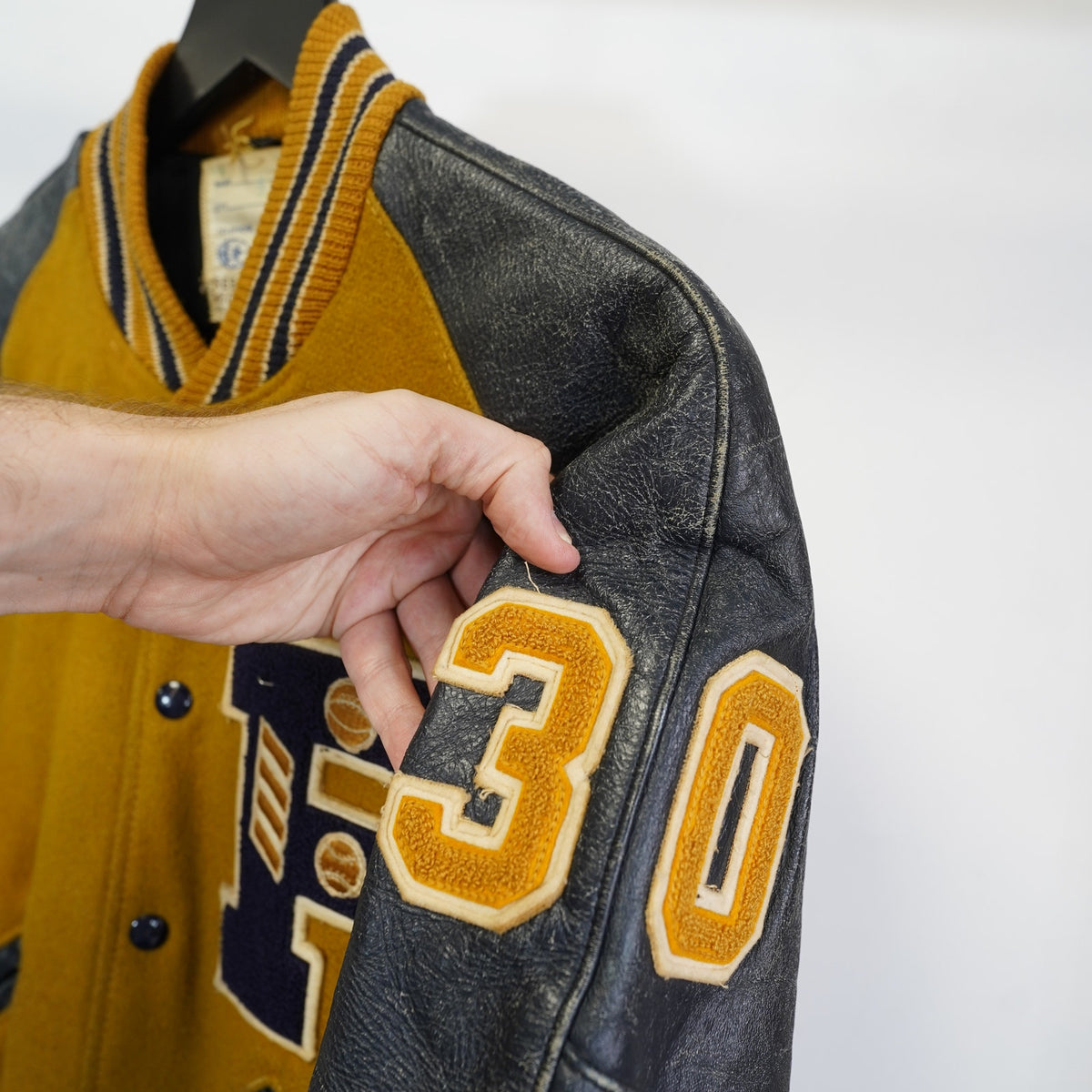 (S) True Vintage 60s Reeder & McGaughey Letterman Varsity Jacket Men's S 38 Yellow