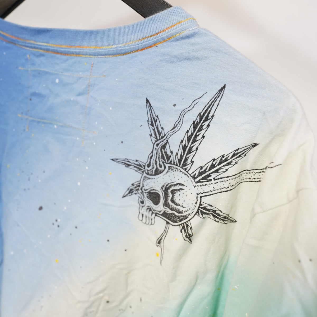 (4XL) Blue Moe Ink Slingers Marijuana Joker Art Tie Dye T-Shirt Men's 4XL Weed Drug