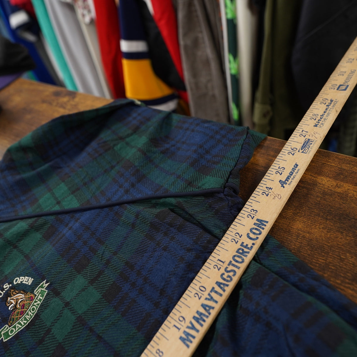 Vintage (L) 1994 US Open Oakmont Golf Plaid Pullover Windbreaker Jacket Men's L 90s