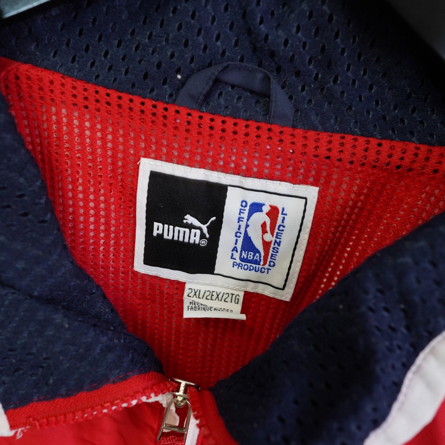 (XXL) Vintage Houston Rockets 90s Puma Windbreaker Jacket Men's XXL Red Blue Retro