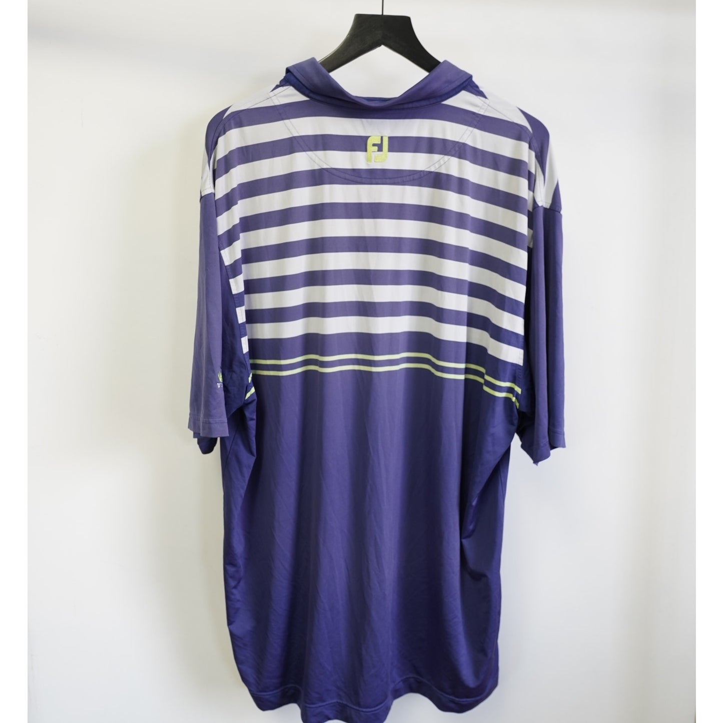 (2XL) FootJoy Windhaven Golf Club Performance Polo Shirt Men's 2XL Striped Navy Gray