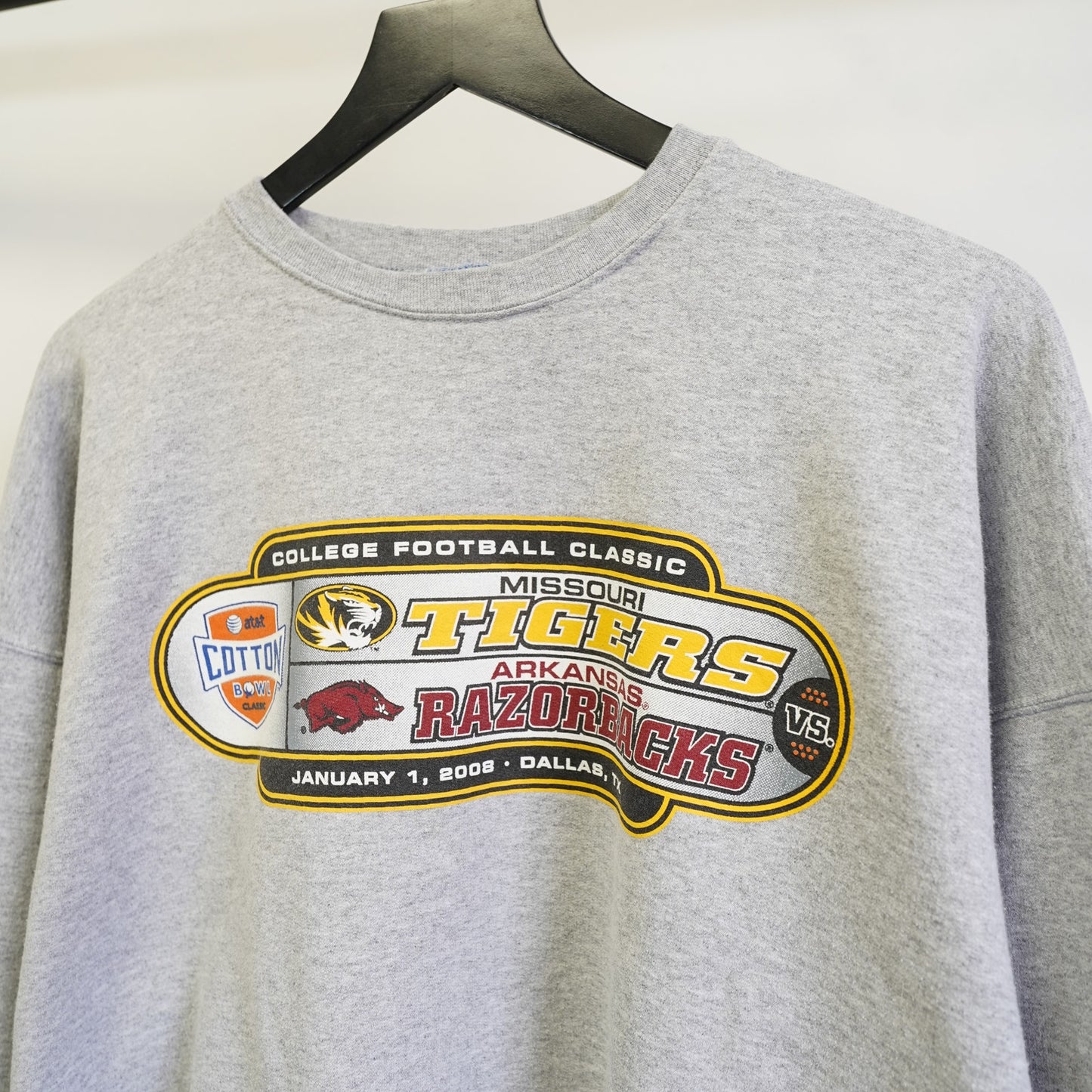 (XL) Vintage Missouri Tigers Vs. Arkansas 2000s Sweatshirt Men's XL Champion Gray