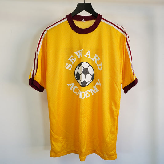 True Vintage 70s Soccer Academy Stitched Jersey Men's M Yellow Futbol