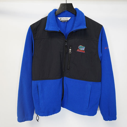 (S) University of Florida Gators Columbia Fleece Full Zip Jacket Men's S Sewn Blue