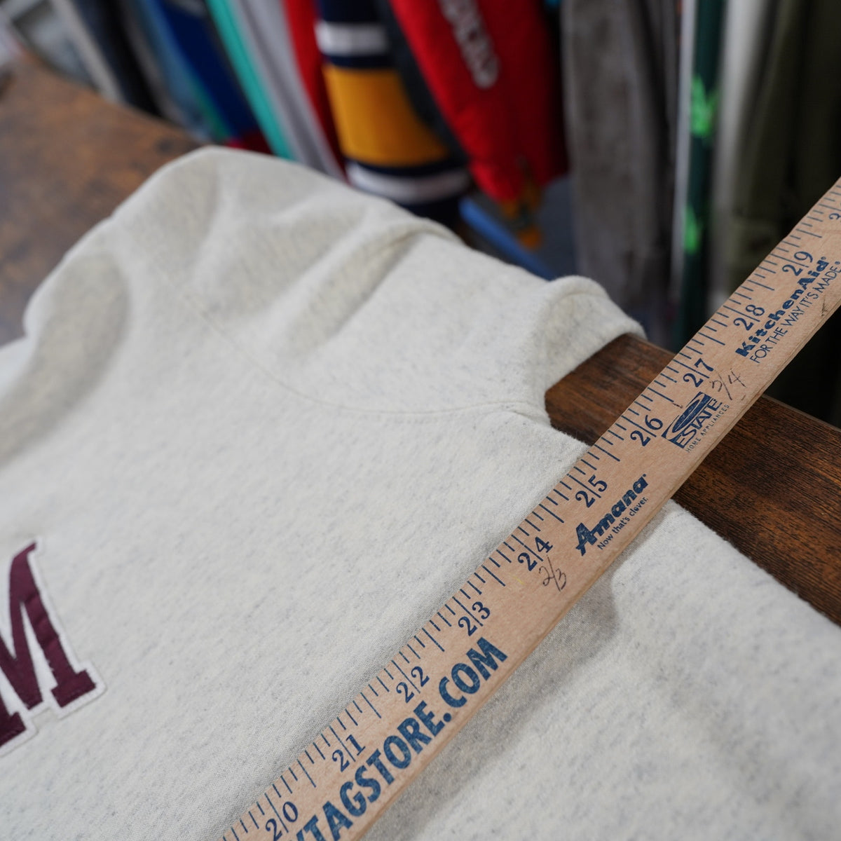 Texas A&M Aggies Champion Sewn Sweatshirt Men's XL Cream Maroon ATM Retro