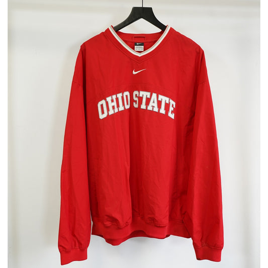 (XXL) Nike Ohio State Buckeyes Center Swoosh Pullover Windbreaker Men's XXL Red