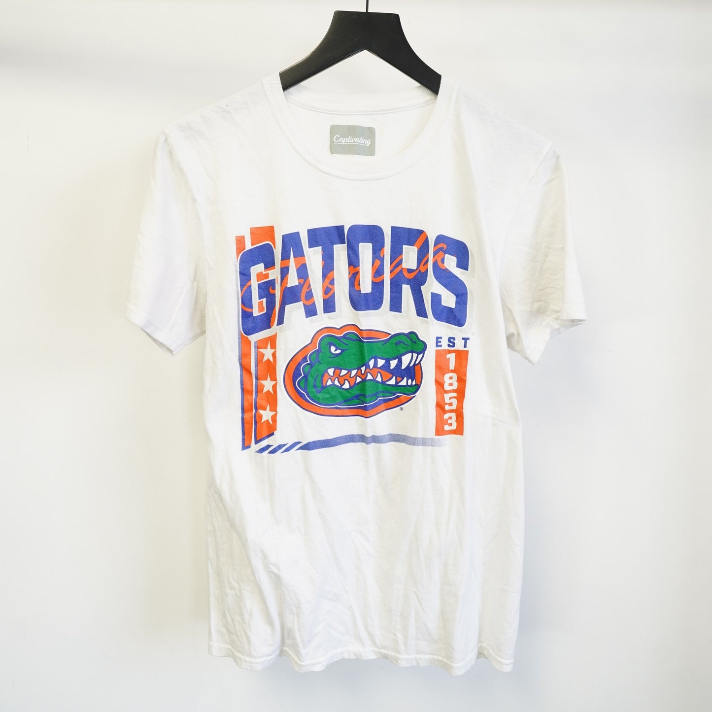 (M) University of Florida Gators T-Shirt Unisex M White UF Football Retro