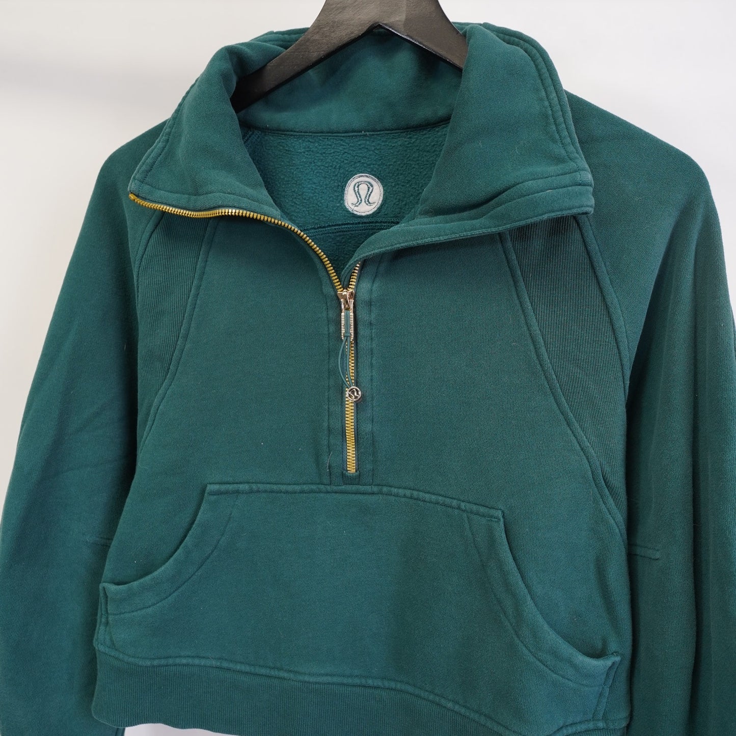 (Women's S) Lululemon Scuba Oversized Funnel-Neck Half-Zip Hoodie Women's S Teal Green