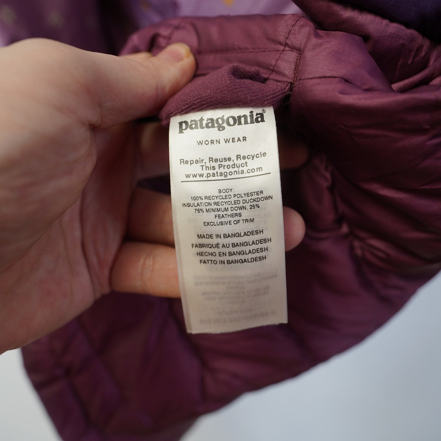 (Youth L) Patagonia Reversible Down Sweater Hoody Puffer Jacket Girls Purple Pink