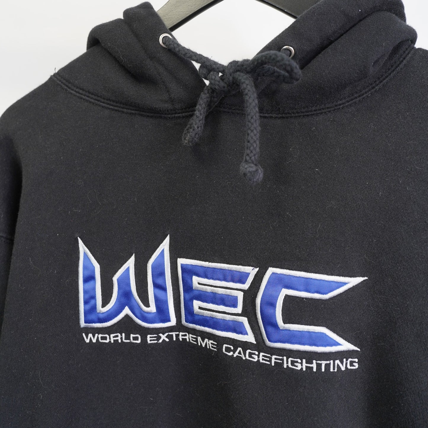 (L) Vintage WEC World Extreme Cagefighting Hoodie Men's Large Black MMA UFC Y2K