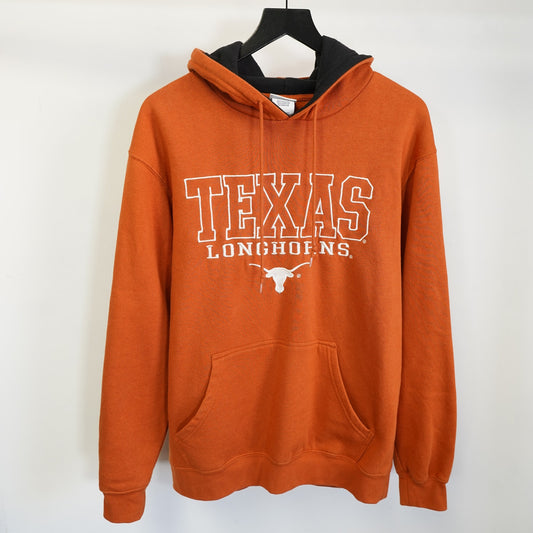 (M) Vintage Texas Longhorns Embroidered Pro Edge Hoodie Men's M Burnt Orange UT