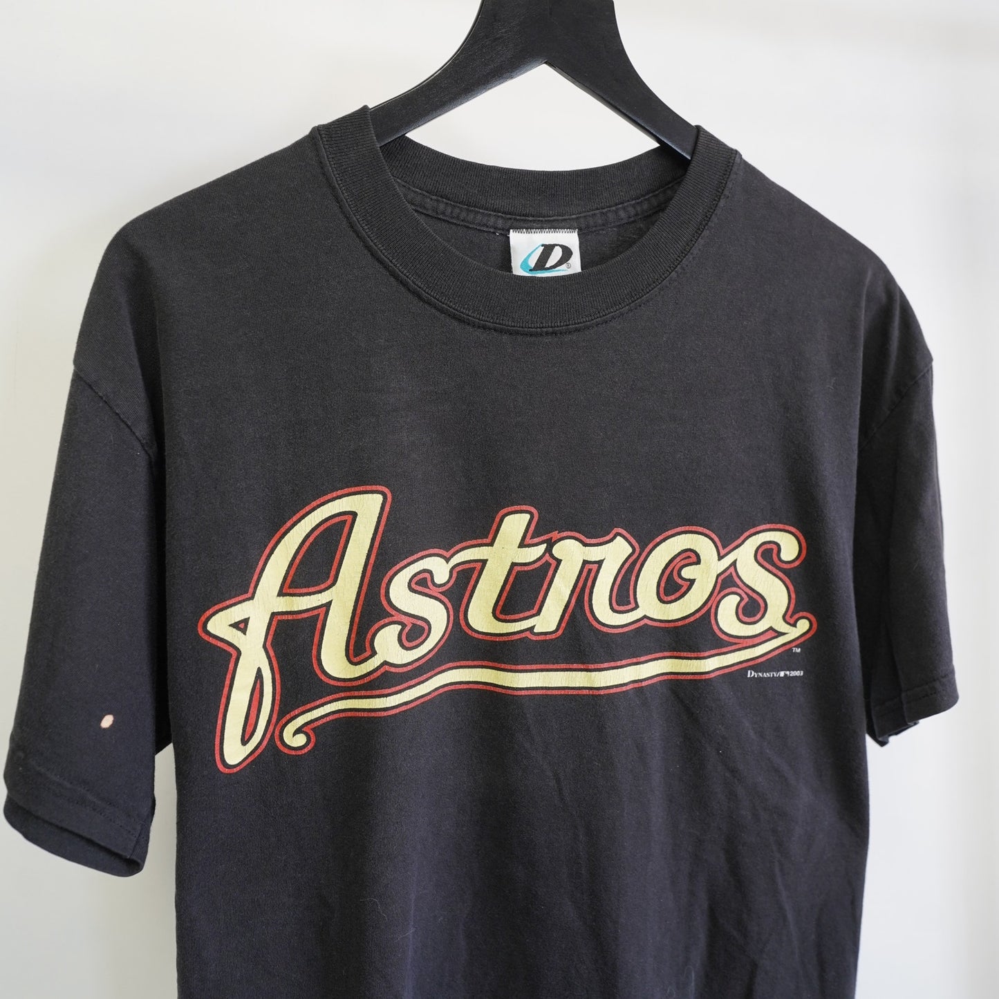 (L) Vintage Houston Astros Y2K Baseaball T-Shirt Men's L Black Dynasty 2000s Retro