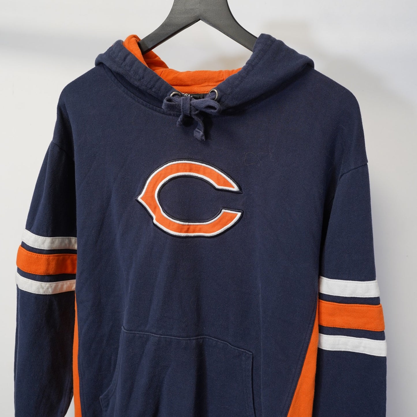 Vintage Chicago Bears Embroidered Team NFL Hoodie Men's XL Blue Orange Retro