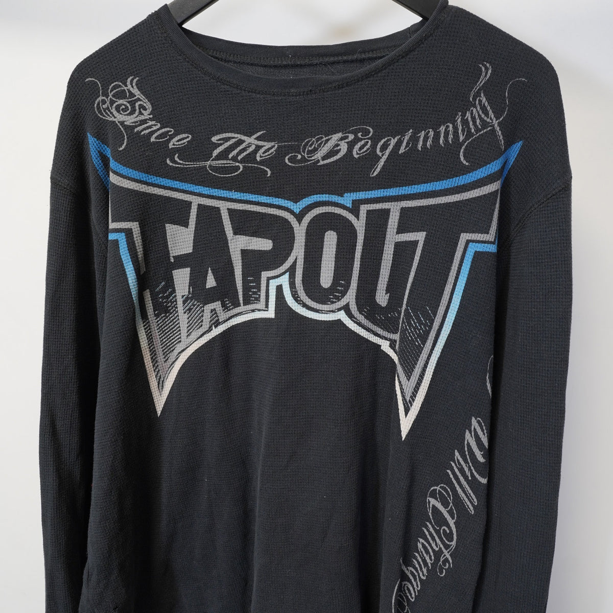 (XL) Vintage Tapout MMA Elite Y2K Waffle Knit Long Sleeve Thermal Men’s XL 2000s Emo