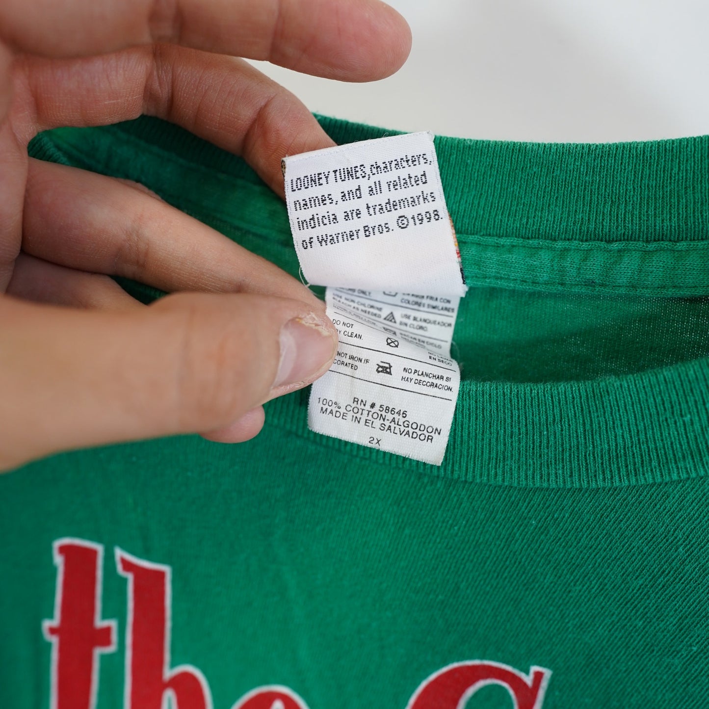 (XXL) Vintage Looney Tunes Christmas Sleep T-Shirt Tweety Sylvester Men's XXL Green 90