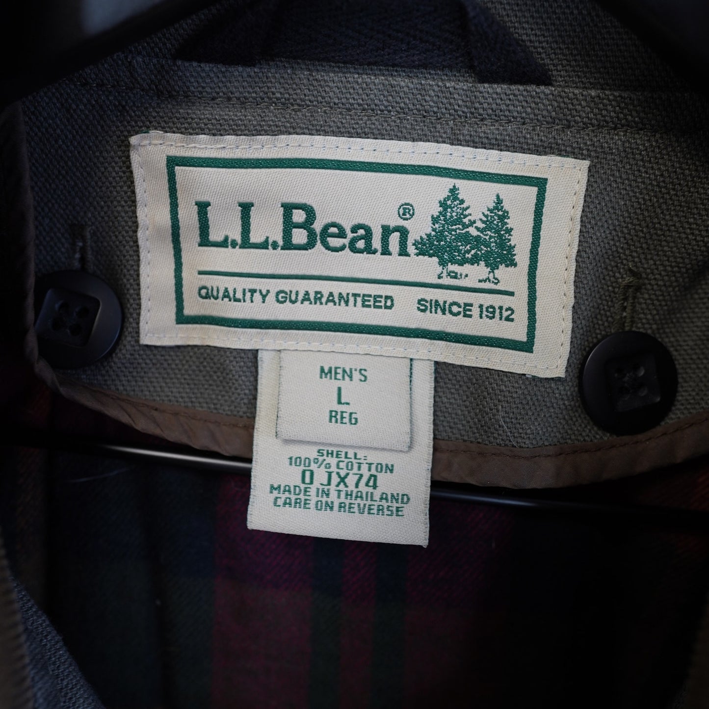 (L) Vintage L.L. Bean Field Coat Blanket Lined Men's L Olive Green Corduroy Jacket