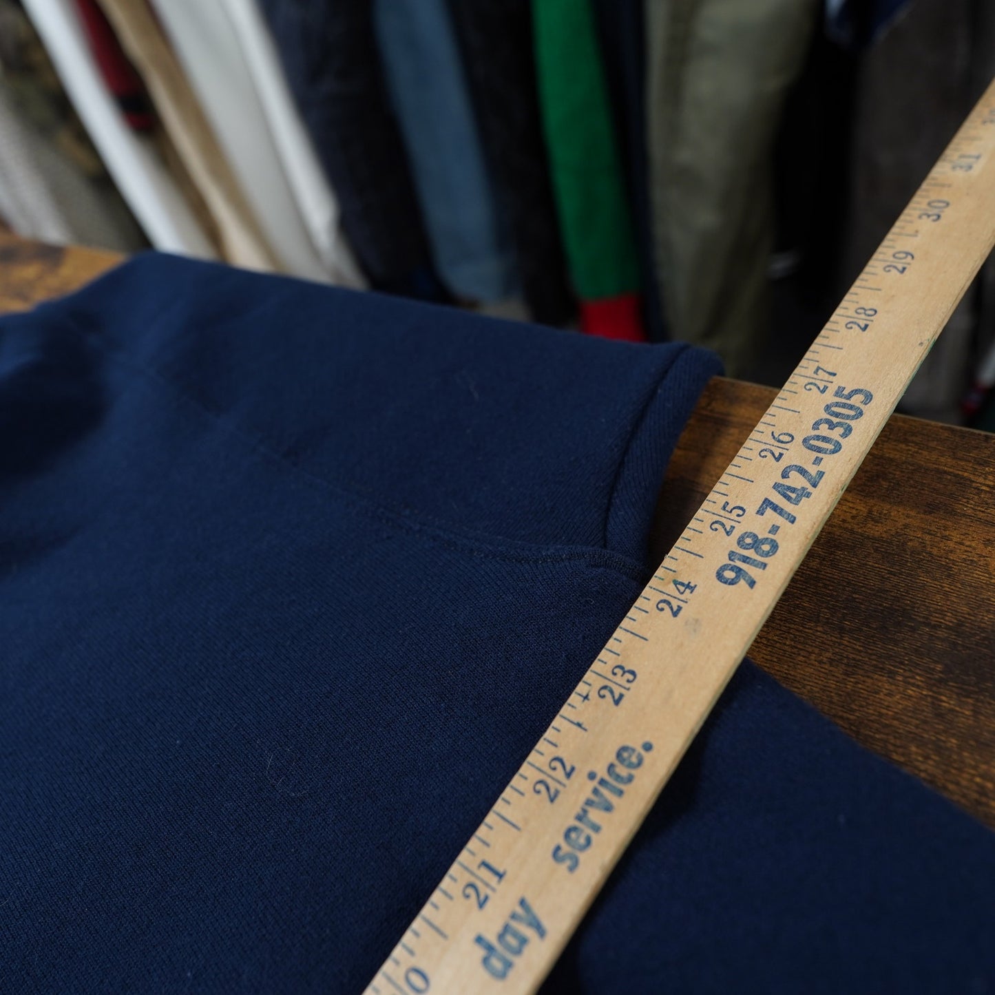 (L) Vintage US Navy Big Logo Pullover Hoodie Men's L Blue Gold Retro