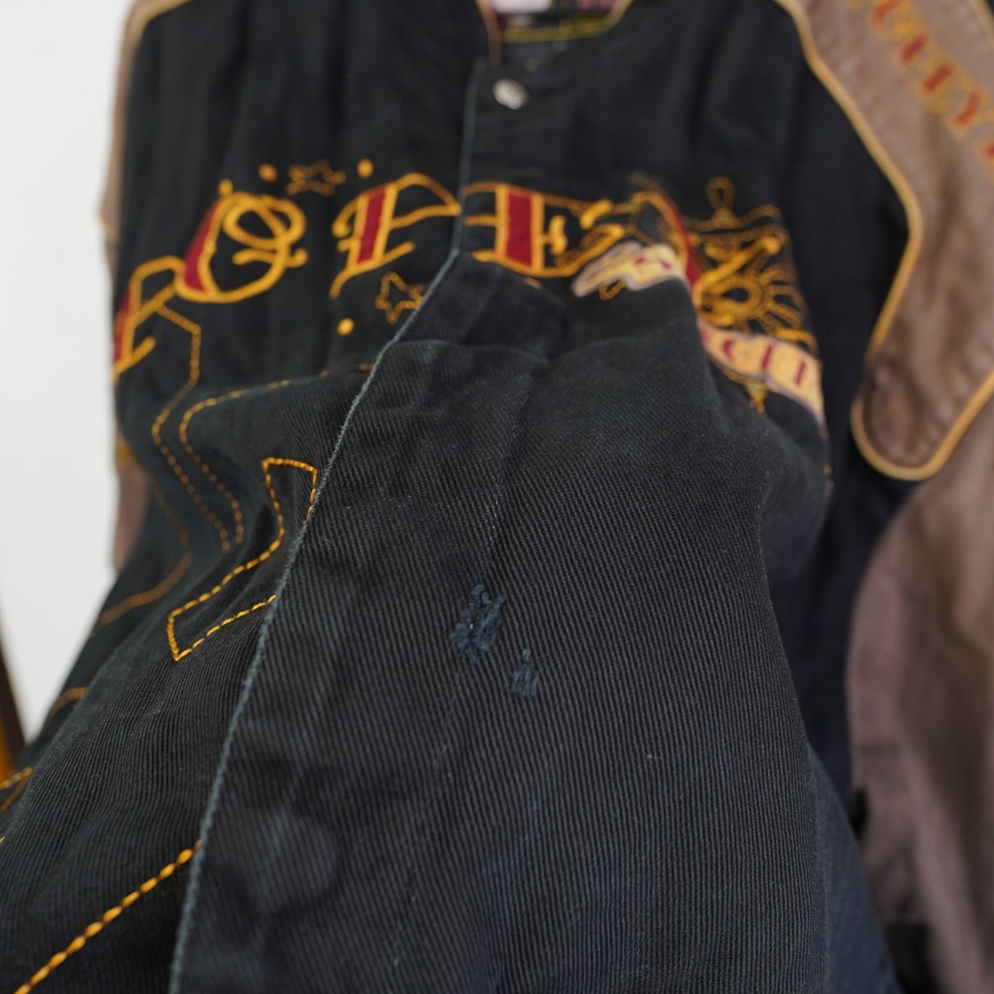 (4XL) Vintage JH Design Popeye the Sailor ManNascar Racing Jacket Men's 4XL Black Y2K