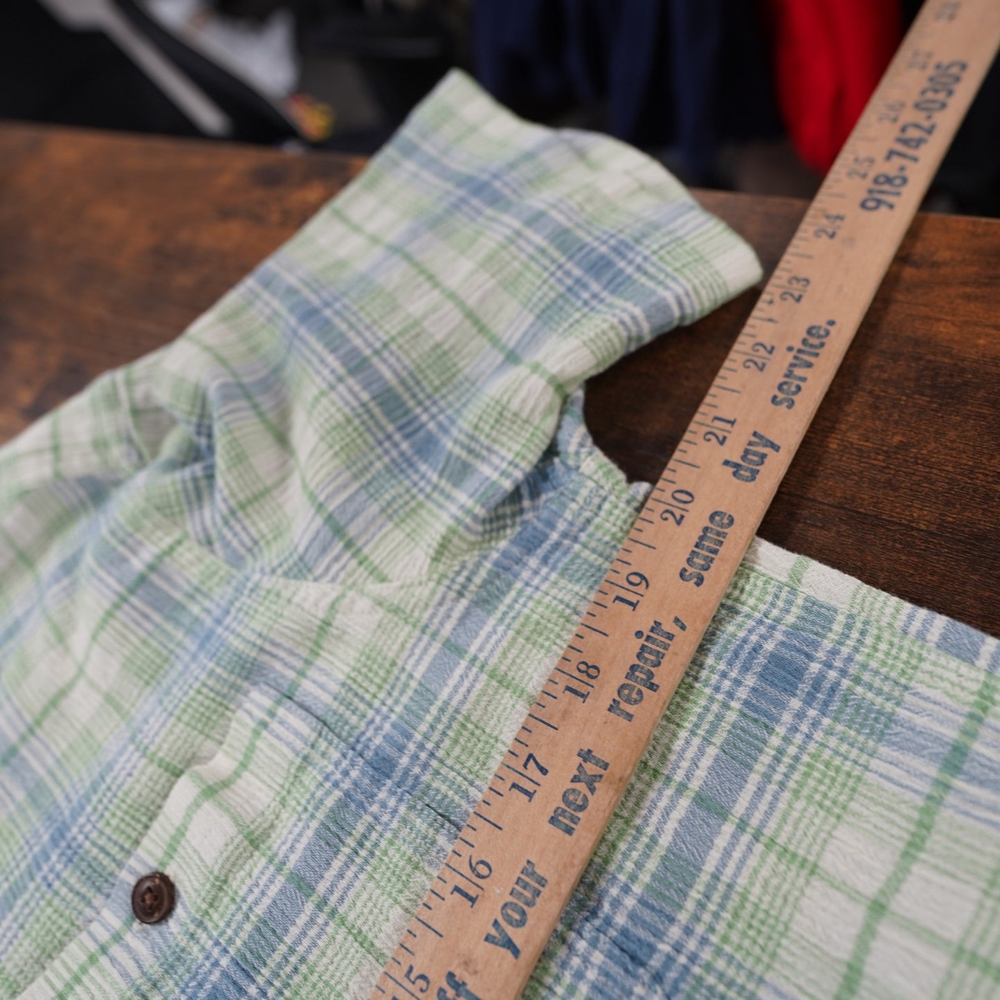 (M) Patagonia Plaid Organic Cotton Button Up Short Sleeve A/C Shirt Men's M Green