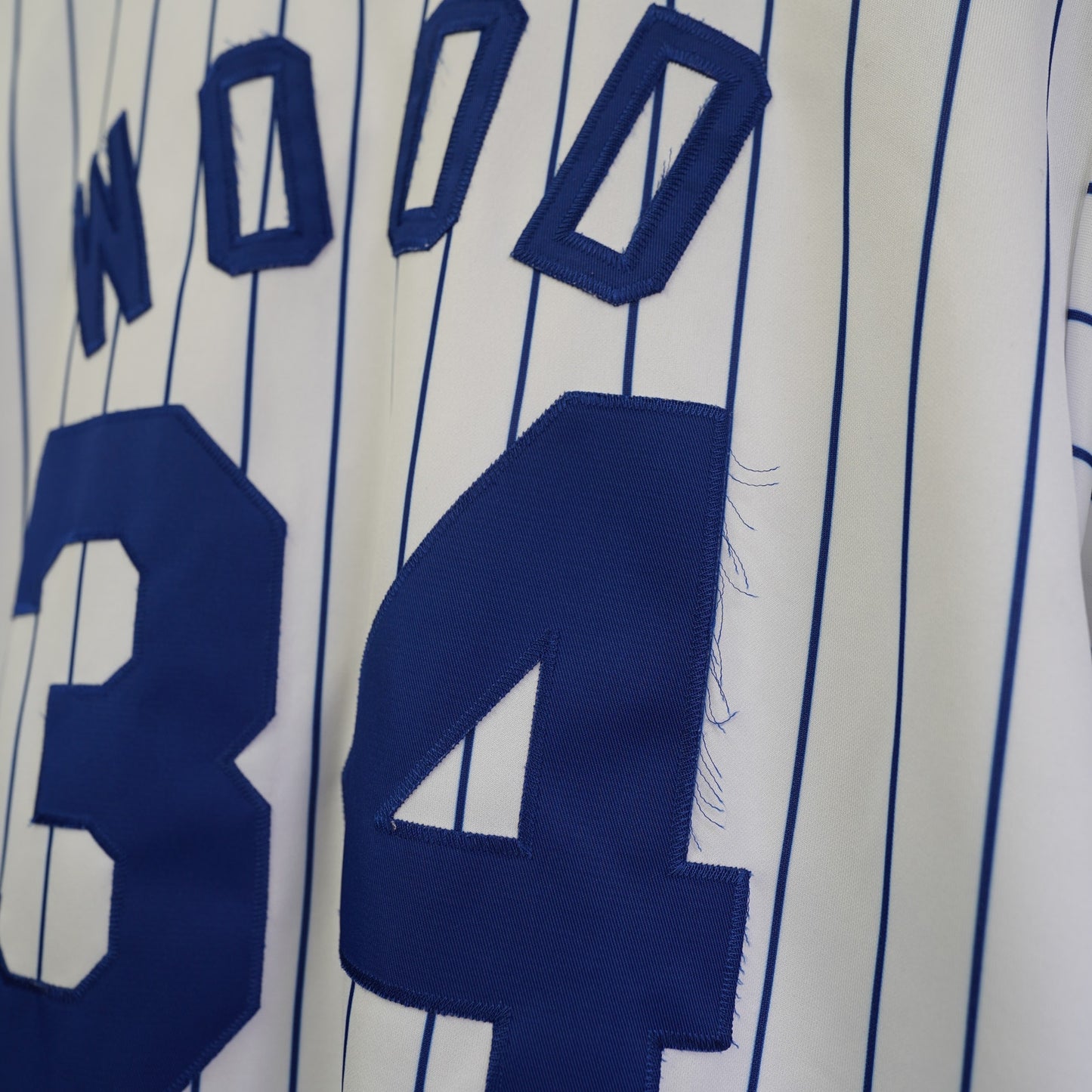 (M) Majestic Chicago Cubs Pinstripe Kenny Wood Authentic Vintage MLB Jersey