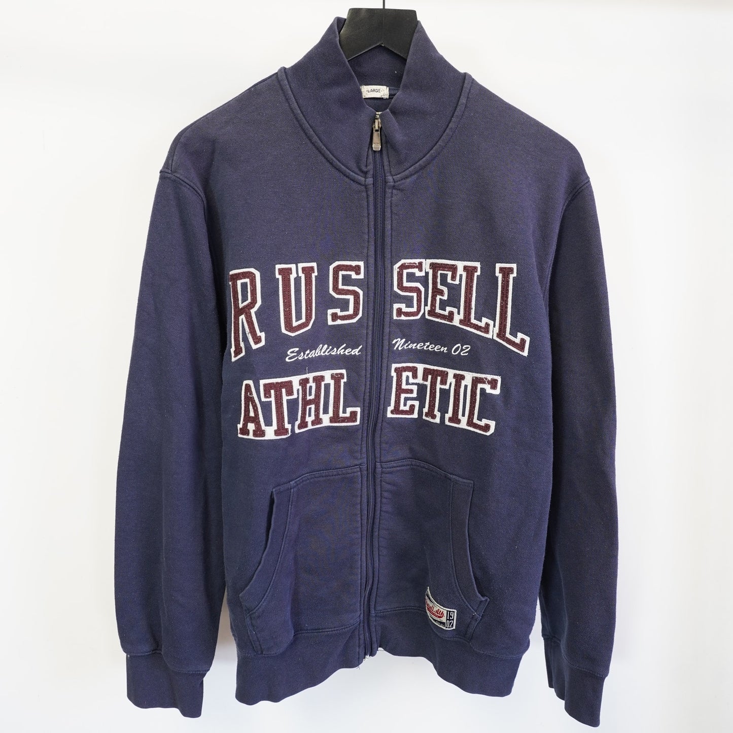 (L) Vintage Russell Athletic Sewn Full Zip Jacket Men's L Navy Blue Retro Utility