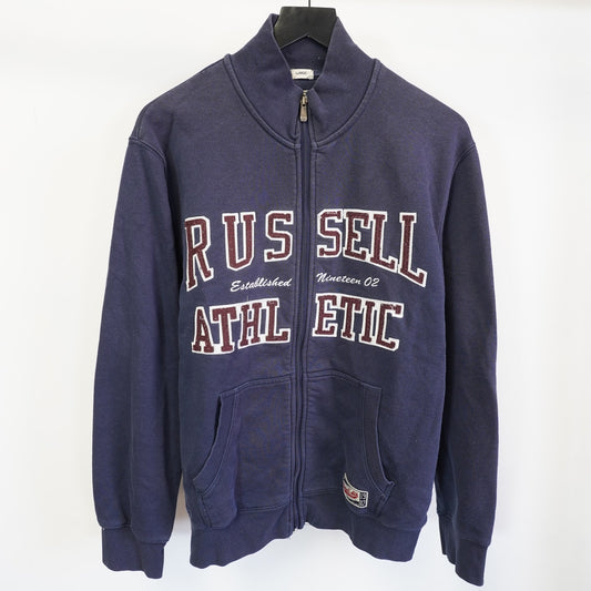 (L) Vintage Russell Athletic Sewn Full Zip Jacket Men's L Navy Blue Retro Utility