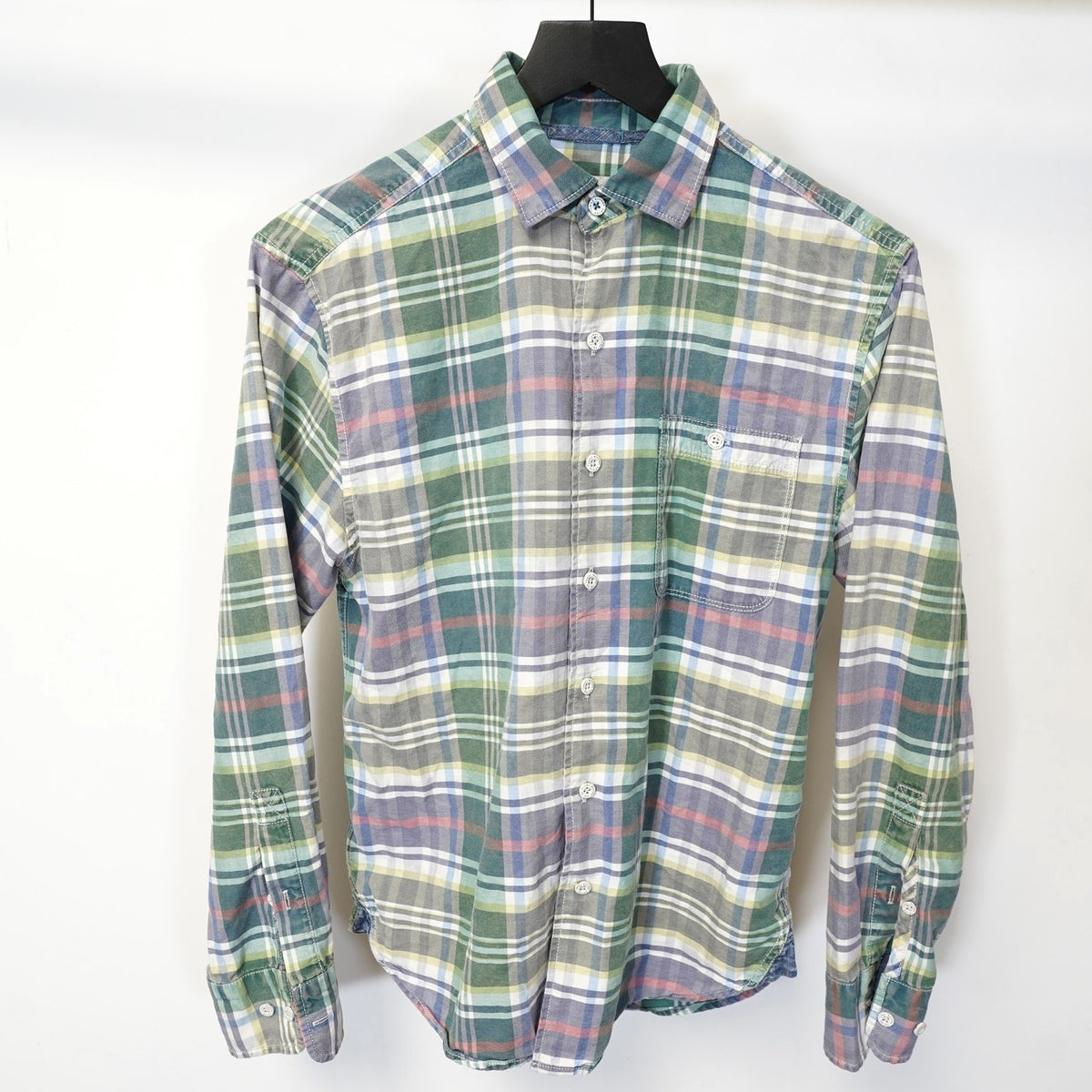(XS) Tommy Bahama Plaid Button Up Shirt Men's XS Green Lightweight Long Sleeve