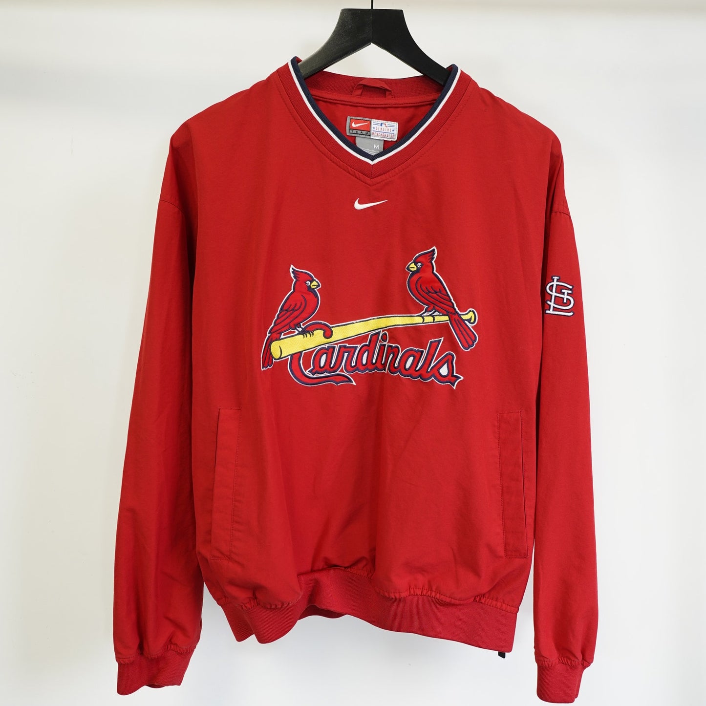 Men's M Vintage St Louis Cardinals Nike Center Swoosh Pullover Jacket MLB